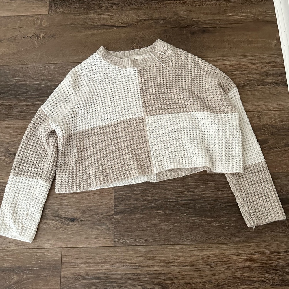 Color block  cropped sweater size medium